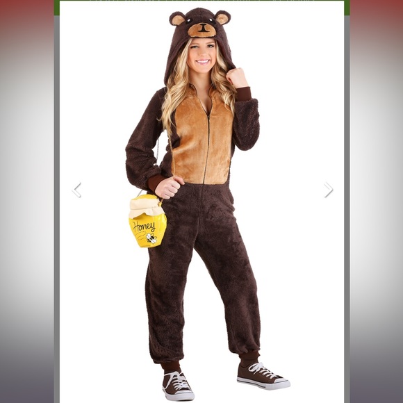 Brown bear onesie for adults from HalloweenCostumes.com - Picture 4 of 4